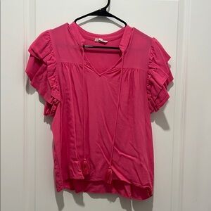 Women's Pink Ruffled Top
